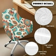 thumbnail image 5 of ZIATUBLES Paisley Flower Pattern Curved Back Dining Room Chair Covers with Arms Stretchable Vanity Desk Chair Slipcover Removable Universal Chair Protector Cover for Kitchen Living Room, 5 of 7