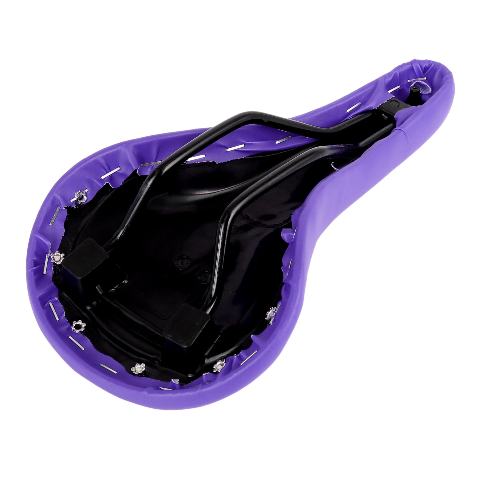 27x15x7cm Comfortable Road Bicycle Saddle Purple PU Leather Bicycle Shallow Seat with Rivets Walmart