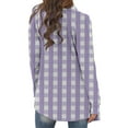 thumbnail image 6 of Guieoi Jackets for Women Clearance under $10.00 Women's Casual Long-sleeved Plaid Printed Cardigan Jacket Purple Black*Friday/Cyber*Monday Clearance, 6 of 6