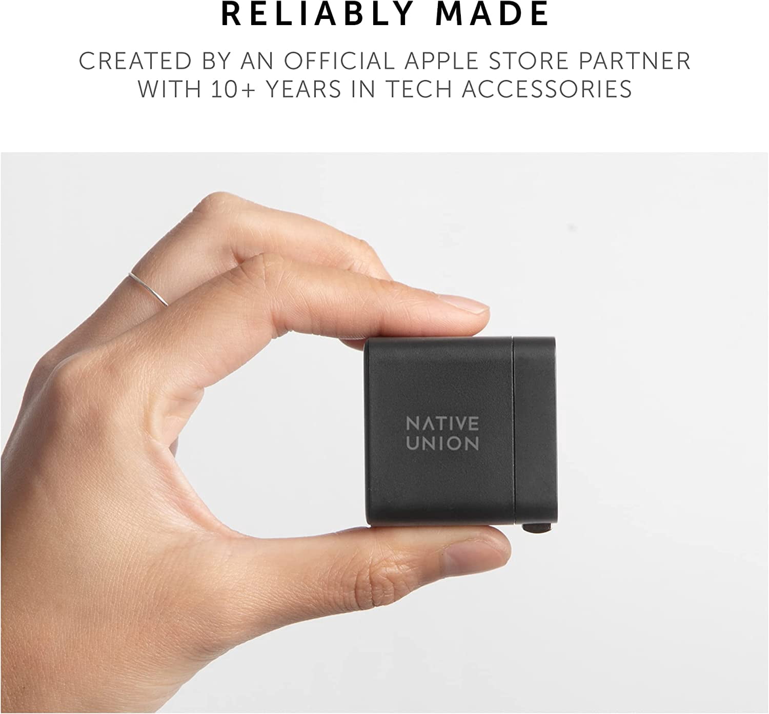 Native Union Fast GaN Charger PD 35W – Ultra-Compact Power Delivery Enabled USB-C US Plug (Black)
