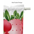 thumbnail image 5 of Valentines Rose Love Linen Curtain Valance for Bedroom/Bathroom/Kitchen/Office/Living/Dining Room Windows, Watercolor Spring Flower Leaves Rod Pocket Topper Decorative Cafe Drapes Panel 54"x18", 5 of 6
