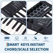 25-Key MIDI Keyboard Controller – USB MIDI Keyboard for Computer Recording, Portable MIDI Controller with Velocity-Sensitive Keys, Musical Instrument Gift Set For Beginner