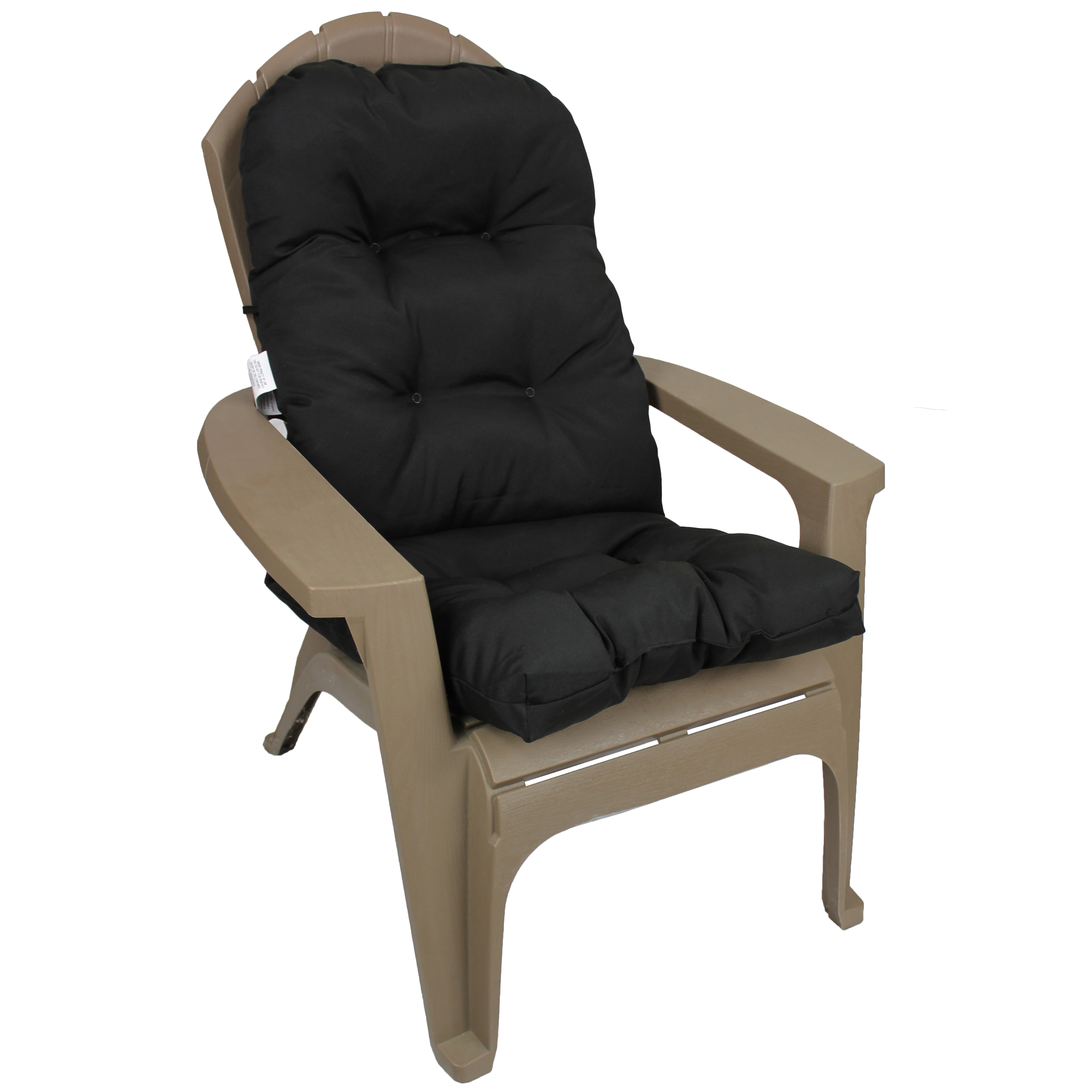 Black Indoor / Outdoor Adirondack Cushion Patio Chair Cushion