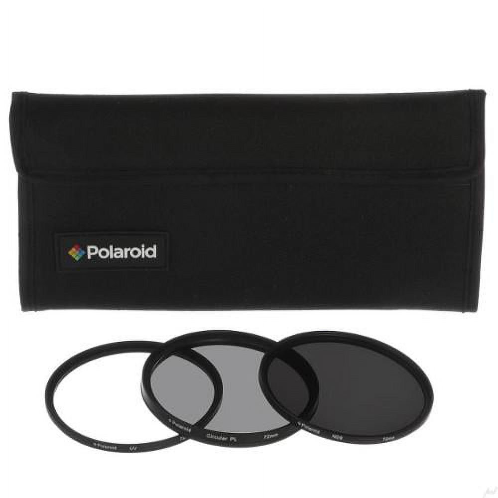 Polaroid Optics 77mm 3-Piece Filter Kit Set [UV CPL FLD & Neutral Density] includes Nylon Carry Case – Compatible w/ All Popular Camera Lens Models