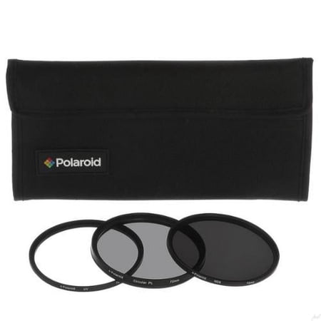 Polaroid Optics 77mm 3-Piece Filter Kit Set [UV CPL FLD & Neutral Density] includes Nylon Carry Case – Compatible w/ All Popular Camera Lens Models