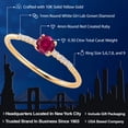 thumbnail image 2 of Gem Stone King 10K Yellow Gold Red Created Ruby and White Lab Grown Diamond Engagement Ring for Women (0.30 Cttw, Round 4MM, Gemstone July Birthstone, Size 7), 2 of 5