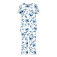 thumbnail image 4 of Oalirro Pajamas for Women Set Casual Short Sleeve Top with Long Pants Homewear Pjs Set Loungewear, 4 of 4