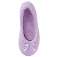 thumbnail image 2 of Chenille Ballet Slippers, Flexible House Slipper Design, Plush Insole, Non-Skid Outer Sole - Size XL, Light Purple, 2 of 4