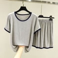 thumbnail image 2 of FRSASU Women's Pajama Sets 2 Piece Short Sleeve Lounge Sleepwear Ladies Pjs Sets Tops and Shorts Pjs Lounge Set Gray, 2 of 5