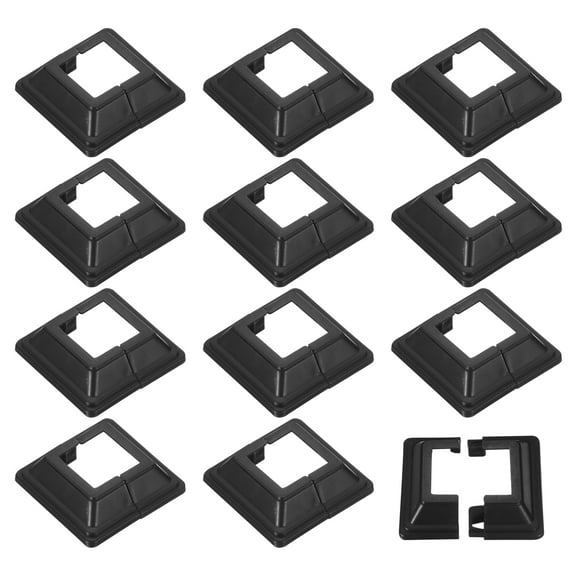 Uxcell Post Skirt, 12pack 32x32mm/1.3"x1.3" Plastic Split Style Post Base Cover Trim Skirt for Fence Stair Handrail Railing Porch, 72x72mm/2.8"x2.8"(Overall)