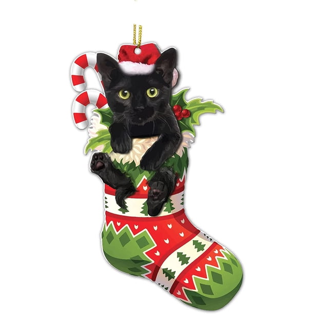 Adornos Divertidos De Gato Negro, Decoración Navideña De Gato Lindo De 3,15 Pulgadas De Altura, Adornos De Navidad, Colgante De árbol De Navidad, Adornos De Copa De árbol Compra Barata En