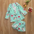 thumbnail image 3 of Baby 2Pcs Summer Outfits, Floral Printed Lapel Long Sleeves Coat + Shorts, 3 of 10