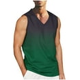 thumbnail image 1 of S-4X Plus Size Mens Big & Tall Tank Tops Athletic Workout Sleeveless V Neck Undershirts Shirts Gradient Printed Pullover Breathable Running Vests, 1 of 3