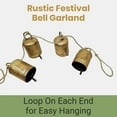 thumbnail image 6 of Bell Garland on Jute Rope with Antique Gold Finish - Christmas Bell Garland, 6 of 7