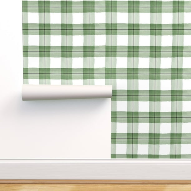 PeelandStick Removable Wallpaper Watercolor Plaid Tartan Holiday Lines Grid