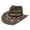 Brown, variant on Woven Hollow Out Cowboy Hat for Women and Men, Western Style Wide Brim Sun Hat, Breathable Straw Beach Hat for Garden Party, Summer Festival, and Casual Outfits Beige