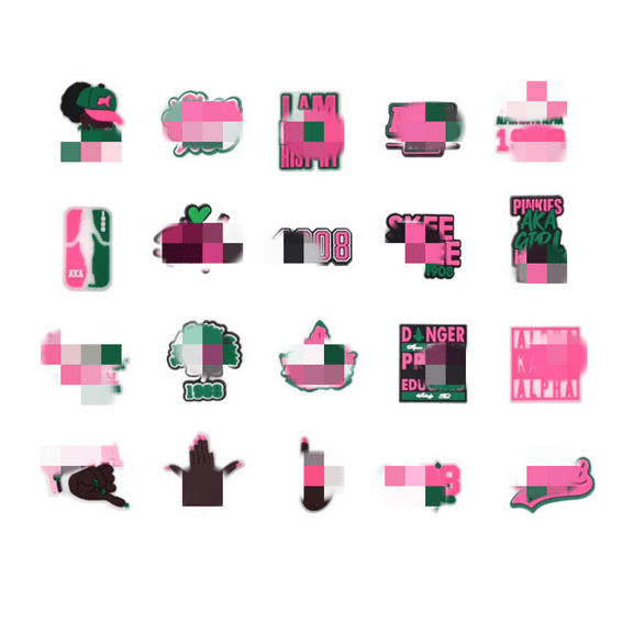 Personalized AKA Pink Green Series PVC Soft Glue Decorative Buckle Hole Shoes Flower Shoe Buckle Bracelet Accessories