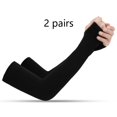thumbnail image 2 of 2 pares de fundas de mano protectoras para brazo de conducción al aire libre de verano, color negro, 2 of 5