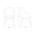 thumbnail image 2 of Silla de GAMUZA London Plus Ilios Innova Minimalista Sillón MODERNO para comedor ESTILO escandinavo color azul marino 58 cm x 55 cm x 94 cm, 2 of 8