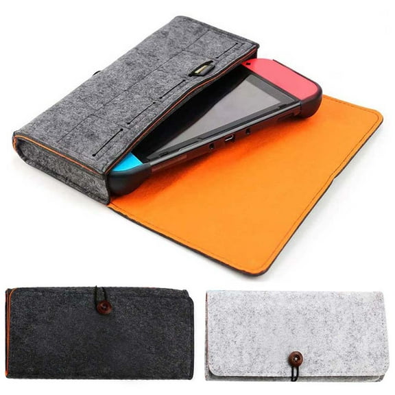 Visland Portable Case Compatible with Switch Soft Felt Protective Portable Travel Carry Case Shell Pouch for Switch Console Accessories