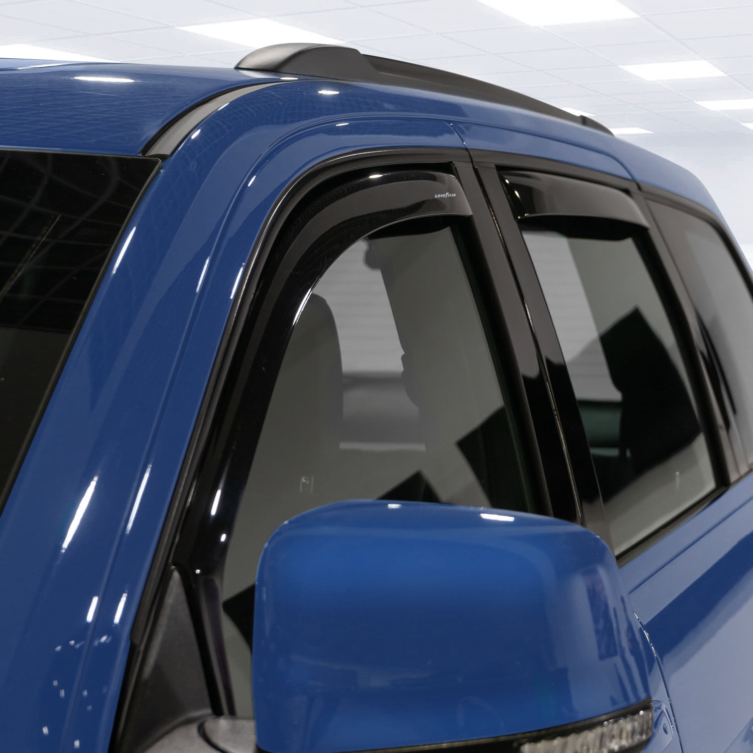 Goodyear Shatterproof In-Channel Window Deflectors for Jeep Grand Cherokee 2011-2021, Rain Guards, Window Visors for Cars, Vent Deflector, Car Accessories, 4 pcs - GY003442LP