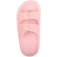 thumbnail image 6 of ABSOLUTE FOOTWEAR Womens Slip On Summer Holiday Buckle Decoration Chunky Slip On Sliders - Pink - US 7, 6 of 7