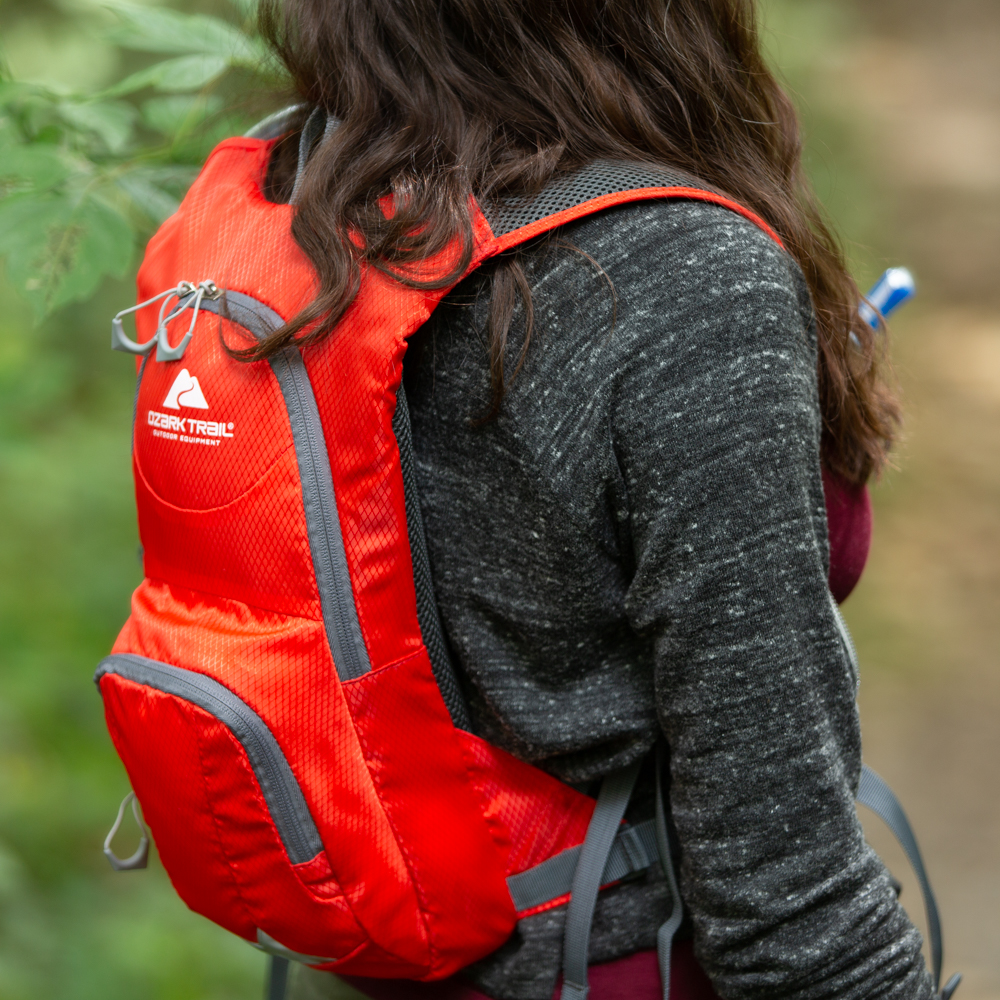 Ozark Trail 5 Ltr Adult Hydration Hiking Backpack, Unisex, Red - image 2 of 5
