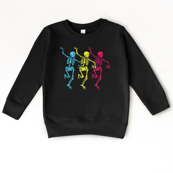 Three Skeletons Dancing Neon - Youth Graphic Sweatshirt and Toddler Graphic Sweatshirt