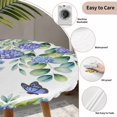 thumbnail image 5 of Watercolor Eucalyptus Leaf Round Fitted Tablecloth with Elastic Edge,Waterproof Table Cloth Fits Tables Up to 55"-60",Washable Table Cover for Indoor Outdoor,Farmhouse Hydrangea Flower Butterfly, 5 of 9