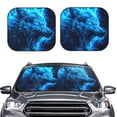 thumbnail image 2 of Saiise Wolf for Foldable Car Sun Shades (2-Pack) Offer Sun Protection with an Easy-fold Design for Convenient Windshield Shading-Medium, 2 of 6