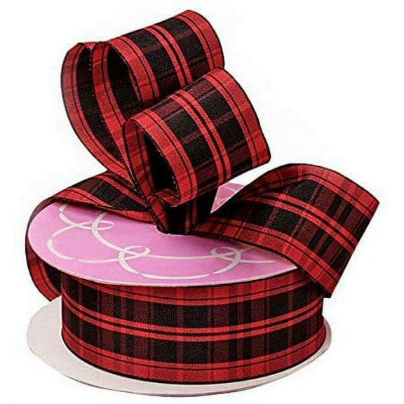 Buffalo Plaid Christmas Wired Ribbon - 1 1/2" x 25 Yards, Christmas, Wreath