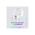 thumbnail image 2 of Auriculares Bluetooth sobre la oreja, graves profundos, luces LED coloridas, auriculares con micrófono, ligeros, inalámbricos, plegables, estéreo de alta fidelidad, auriculares para niños para la escu, 2 of 5