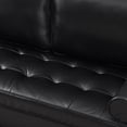 thumbnail image 4 of Leumius 74.5"W 3-Seater Sofa Loveseat Sofa Faux Leather Breathable Upholstered Sofa Couch with Solid Wood Legs for Living Room, Apartment & Office,Black, 4 of 8