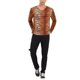 thumbnail image 2 of Camiseta de pullover ajustada para hombre con estampado de leopardo en naranja y negro XXL, 2 of 6