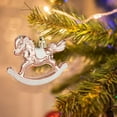 thumbnail image 6 of HomeDM 6Pcs Christmas Rocking Horse Plastic Ornaments Hanging Pendant for Christmas Tree Decorations Keepsake Gifts for Women Men Holiday Party Decor Rose Gold 3.15"x2.36", 6 of 7
