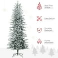 thumbnail image 4 of HOMCOM 7.5' Flocked Artificial Christmas Tree with Warm Yellow Clear Light, 4 of 10