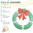 thumbnail image 3 of MCQ 48in Pre-Lit Outdoor Christmas Wreath Decoration, LED Metal Holiday Decor for Home with 140 Lights, Green, 3 of 8