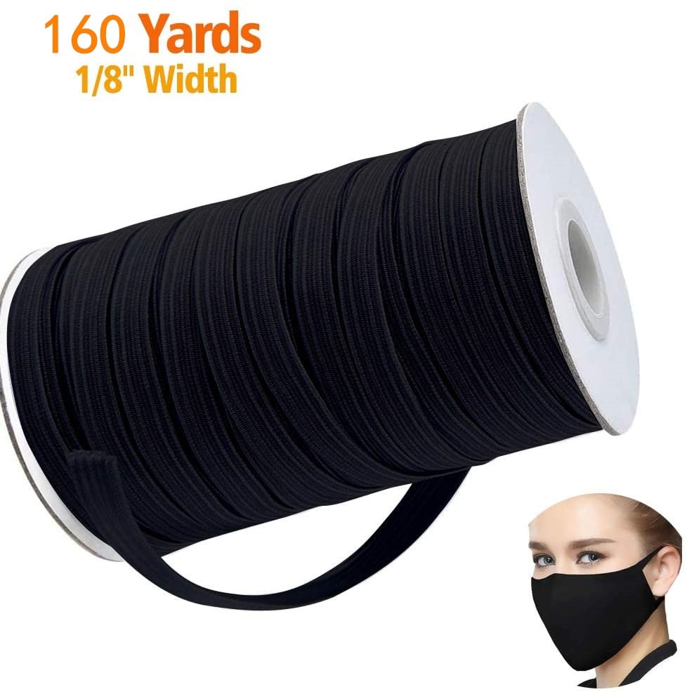 Elastic Bands for Sewing,1/8 Inch Elastic Cord 160 Yards Braided Heavy