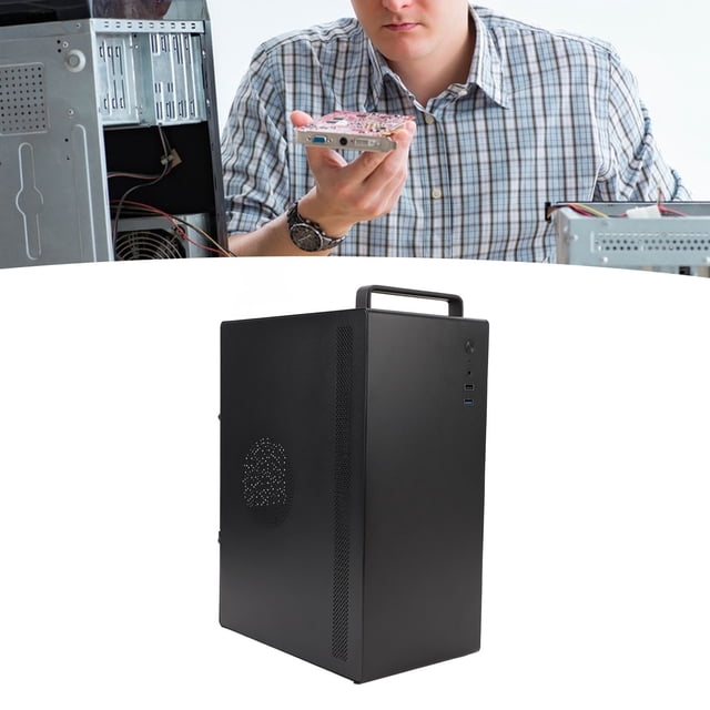 Caja De Computadora De Escritorio, 4 Ranuras De Expansión PCIE Puerto USB 3.0 2.0 Micro ATX ITX Caja De Computadora Conector De Sonido HD Para El Hogar