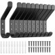 thumbnail image 1 of 10 Pack Aluminum Wall Hooks for Hanging: 10KG Metal Strong Hook with Screw, Individual Hangers for Clothes Coat Towel, for Bathroom Door, Black 10cm, 1 of 5