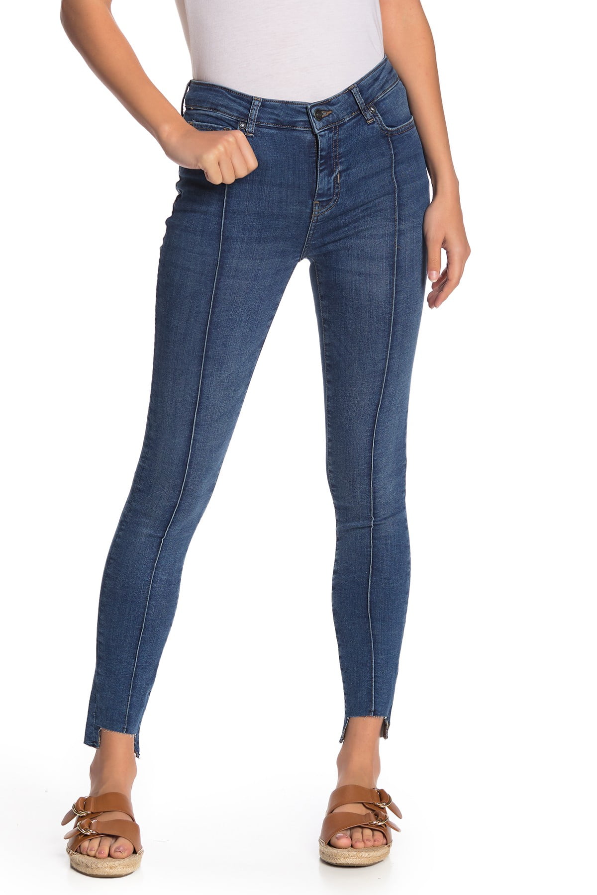 raw hem skinny jeans
