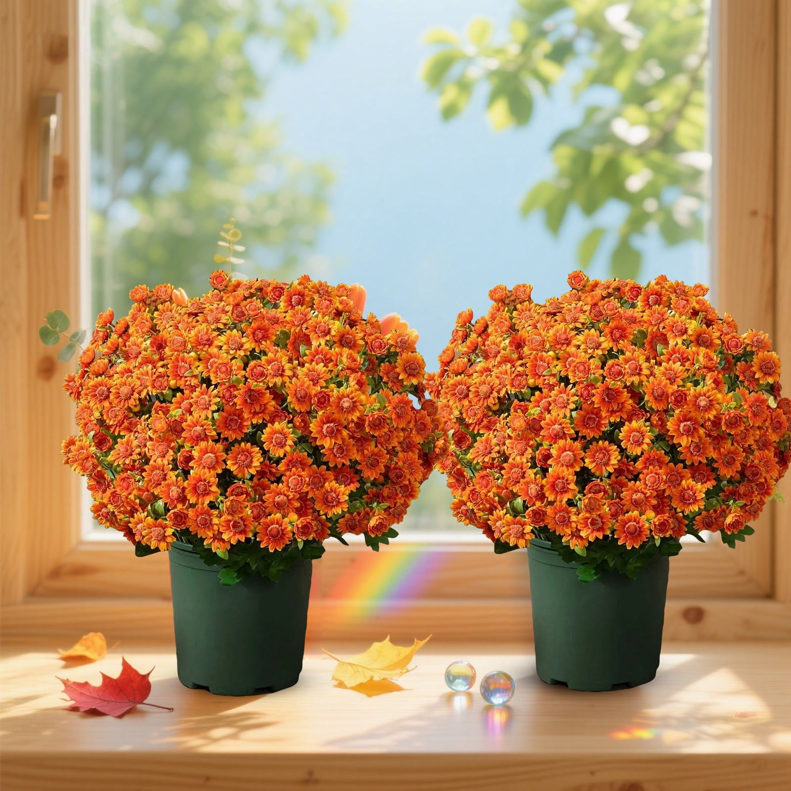 10 Bouquet Artificial Topiary for Outdoors- Potted Plant Fake Geraniums Bush-UV Resistant Artificial Outdoor Plant for Front Porch, Garden, Yard, Patio Decor, 11.81 Inch, Orange