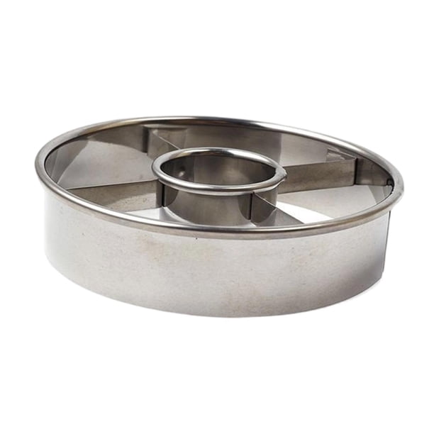 Cortador de donuts profesional con agujero, herramienta de repostería de acero inoxidable para hornear galletas y pasteles. 1 pieza plateada