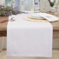 thumbnail image 3 of Fennco Styles Country Gingham with Crochet Edge Cotton Table Runner 16”W x 72" L - Purple Checkered Table Cover for Home Décor, Dining Table, Banquets, Holidays and Special Occasions, 3 of 3