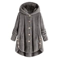 thumbnail image 2 of para mujer, chaqueta de lana, cárdigan, manga larga, botón de piel sintética, invierno cálido SG Zulema  Abrigo de invierno, 2 of 7