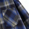 thumbnail image 5 of Kaemgyyd Men's Jackets Long Sleeve Casual Plaid Shacket Button down Collar Overshirt with Pockets（Dark Blue,XX-Large）, 5 of 6
