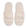 thumbnail image 1 of Keanu Womens Bride to Be Glitter Faux Fur Mule Slippers, 1 of 4