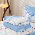 thumbnail image 5 of Erosebridal Princess Blue Bowknot Zipper Queen Comforter Set with Fitted Sheet and 2 Pillowcases,Cute Ribbon Bows Zipper Bedding Set For Girls,Colorful Stars Reversible,4pcs, 5 of 7