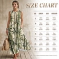 thumbnail image 7 of Xoenoiee Green Leaf Ink-Wash Print Linen-Like Maxi Dress Summer Dresses 2026, Beach Vacation Clothes Sleeveless Sundresses with Pockets, Breathable Boho Outfits for Travel Holiday Party, Size 4XL, 7 of 7