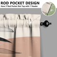thumbnail image 3 of Modern Abstract Geometric Lines Boho Kitchen Curtains - Vintage Tier Cafe Curtains for Bathroom Living RV Rod Pocket Window Drapes 36 Inch 2 Panels Set 28"x36" Window Treatment Tiers, 3 of 4